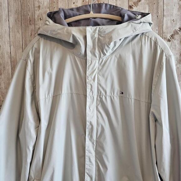 Tommy Hilfiger Mens Windbreaker Jacket Full Zip Hooded Outerwear Coat L - Picture 2 of 9
